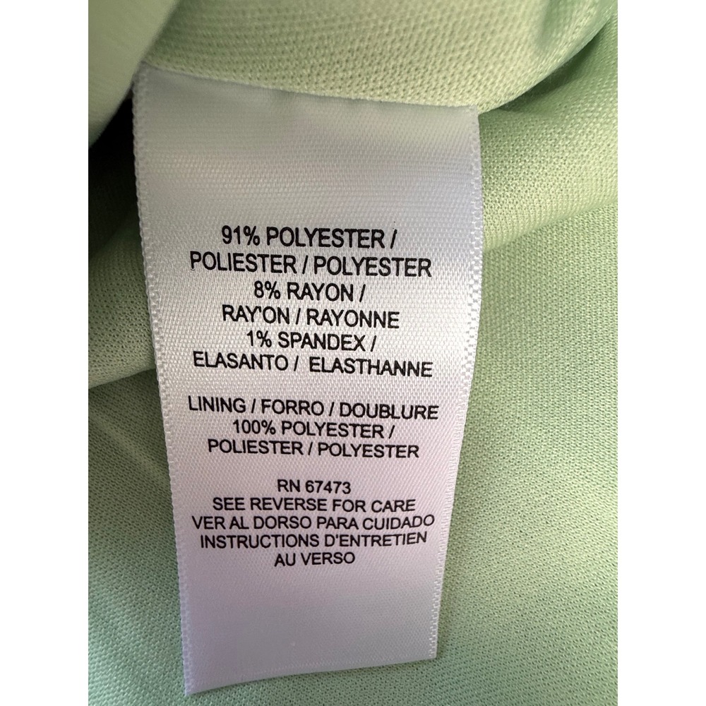 Taylor Plaid Tweed V-Neck Flounce Hem Sleeveless Mini Dress Green White Size 8 - Picture 13 of 14